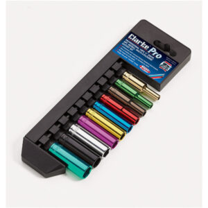 Clarke PRO339 10 Piece Colour Coded Deep Socket Set â€“ 1/4" Drive