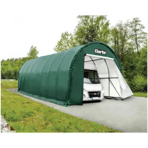 Clarke CIG1432 X-Large Garage / Workshop with Round Roof â€“ Green (32'x14'x12' / 9.7x4.3x3.65m)