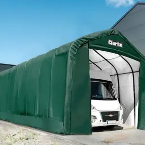 Clarke CIG1640 XX-Large Garage / Workshop with Apex Roof â€“ Green (40'x16'x14.5' / 12x4.9x4.3m)