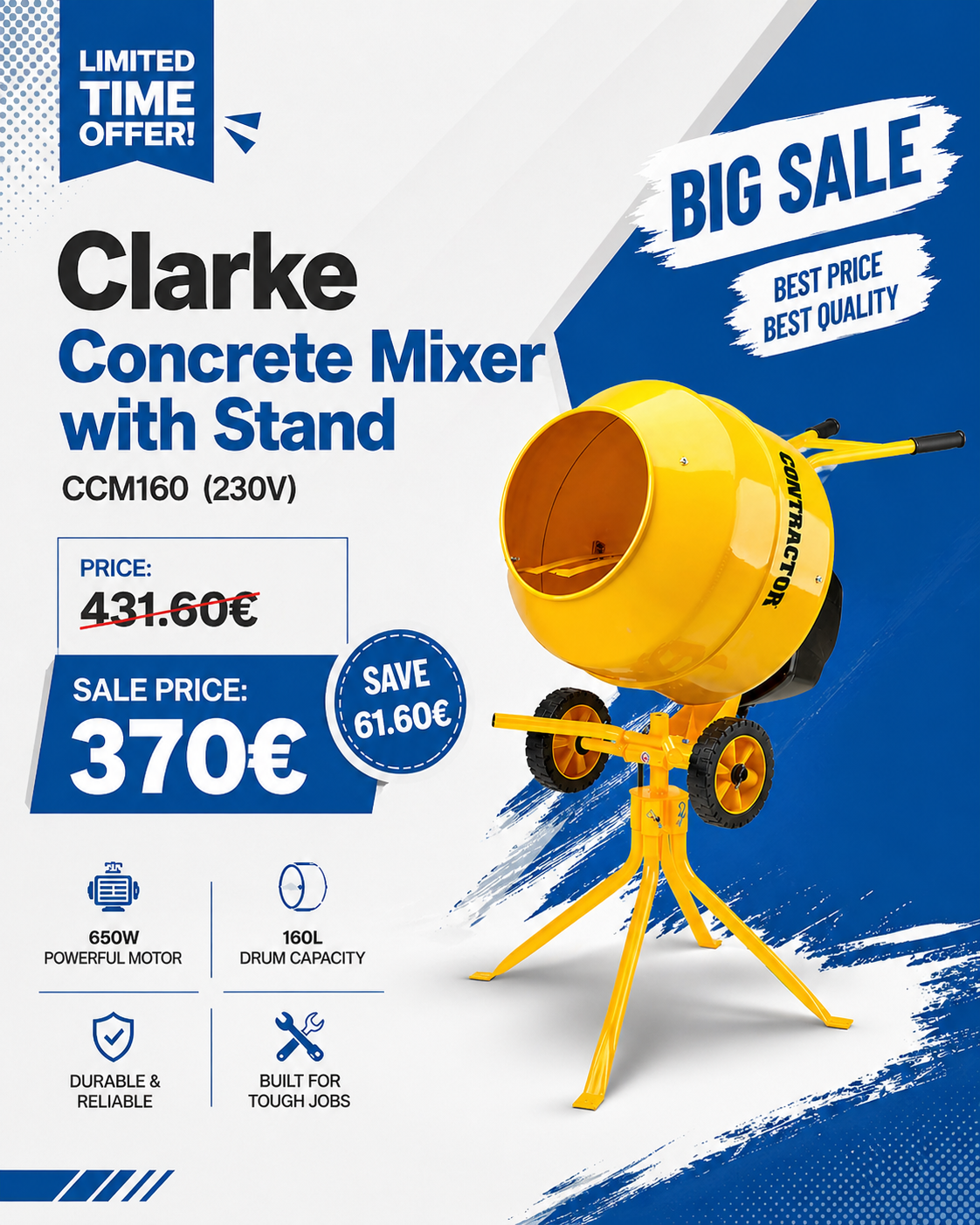 Clarke Cement Mixer Mobileview